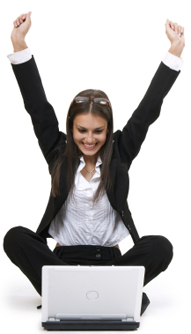 Woman winning